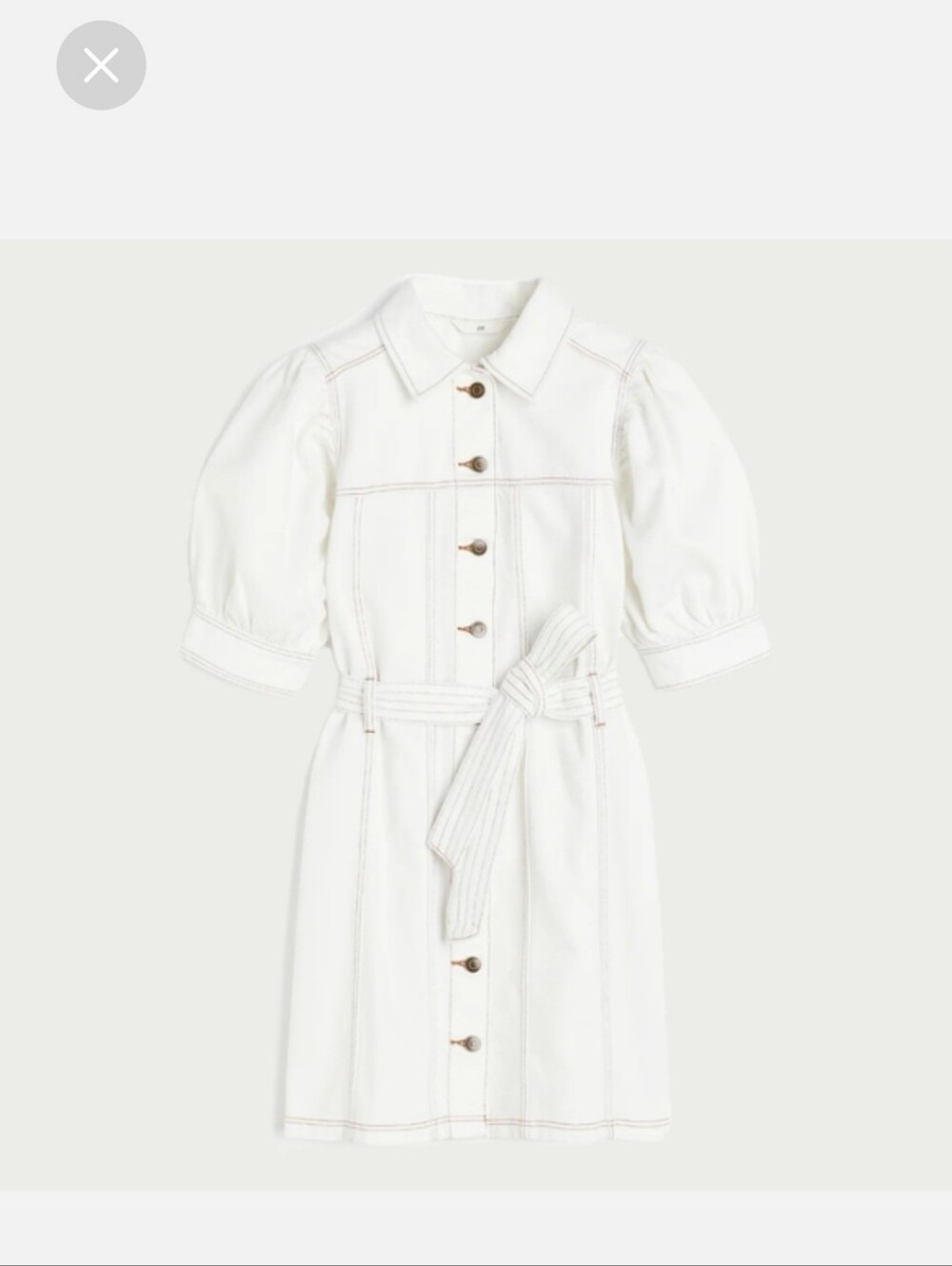 H&M Puff-Sleeved Denim Dress Size Medium